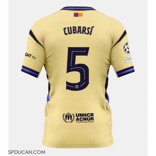 Muški Nogometni Dres Barcelona Pau Cubarsi #5 Gostujuci 2025-26 Kratak Rukav